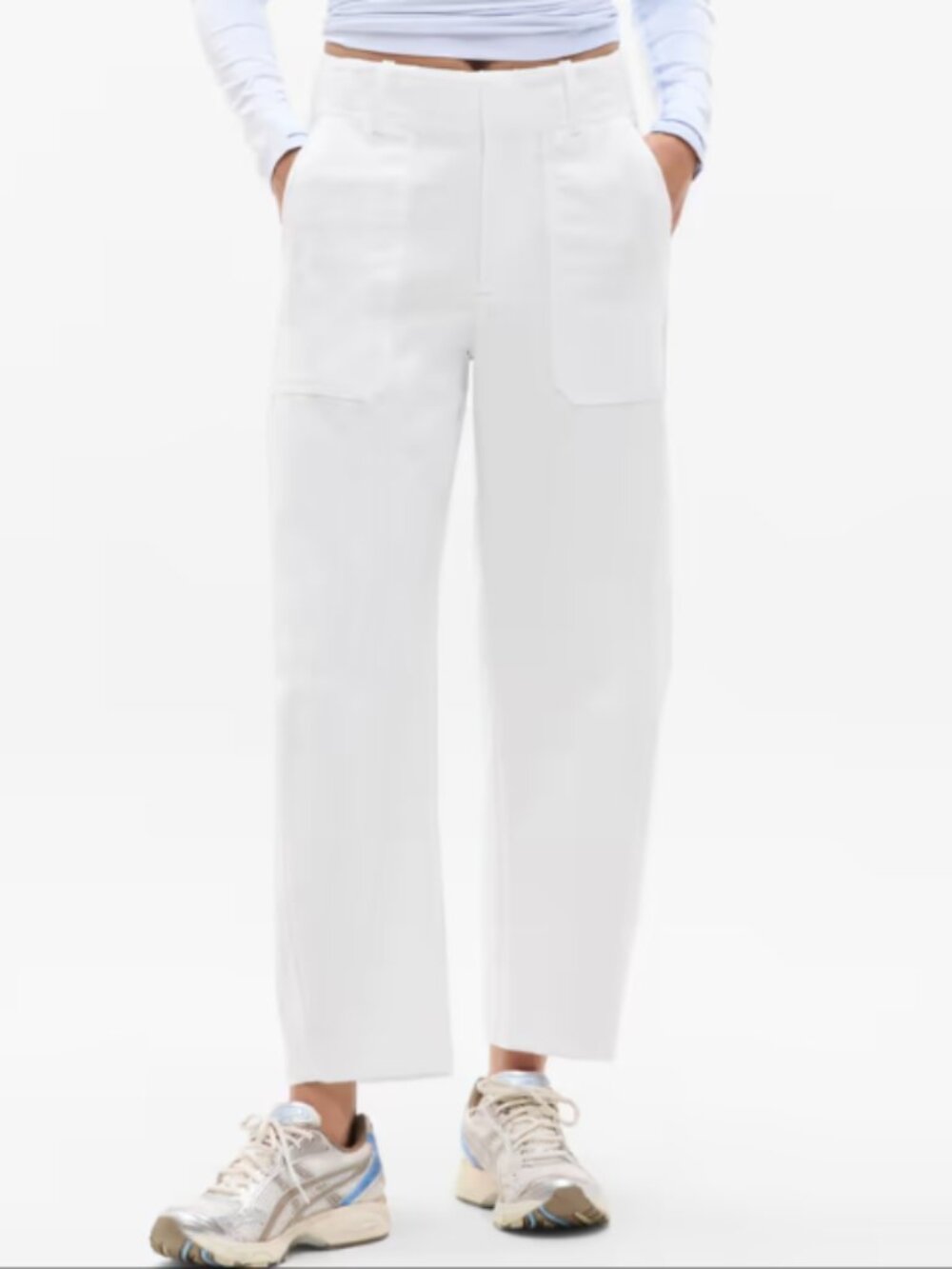 Athleta Skyline High Rise Barrel Leg in Pant Bright White Size 16